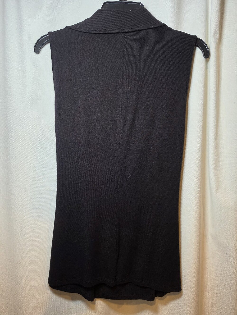 Cache Sleeveless Black Draped Collared Women's Top Size Medium - Picture 4 of 5